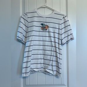Disney Dumbo White Striped T-Shirt with Character Design